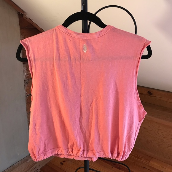 Free People Pink Drawstring Crop Top, EUC, S - Picture 2 of 13